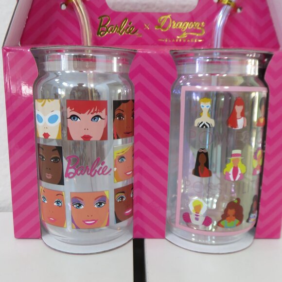 Barbie Drinking Glasses Cups lids straws Barbie X Drag… - Picture 2 of 5